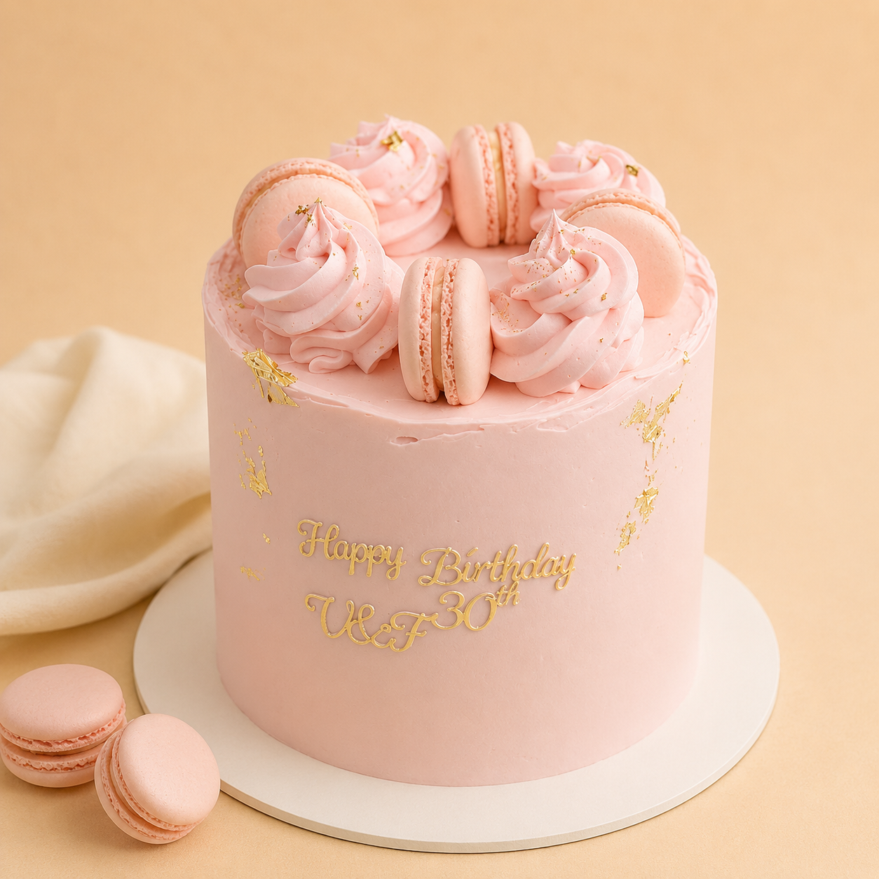 Macaron Elegance Birthday Cake